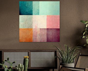 Abstract geometric shapes in pastel colours in Scandinavian style by Roger VDB