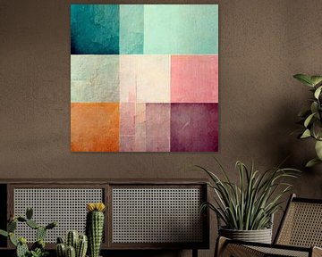 Abstracte geometrische vormen in pastelkeuren in Scandinavische stijl