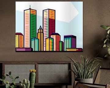 Pop art poster The Amazing City in country by miru arts