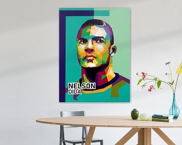 Legend Football NELSON DIDA POP-ART-POSTER von miru arts