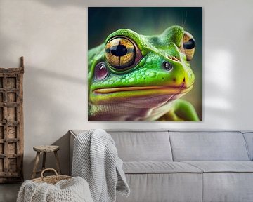 Portret van een groene kikker Illustratie van Animaflora PicsStock