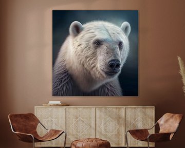 Portrait of a polar bear, illustration by Animaflora PicsStock