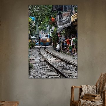 Trainstreet dans la vieille ville de Hanoi sur Sander Groenendijk