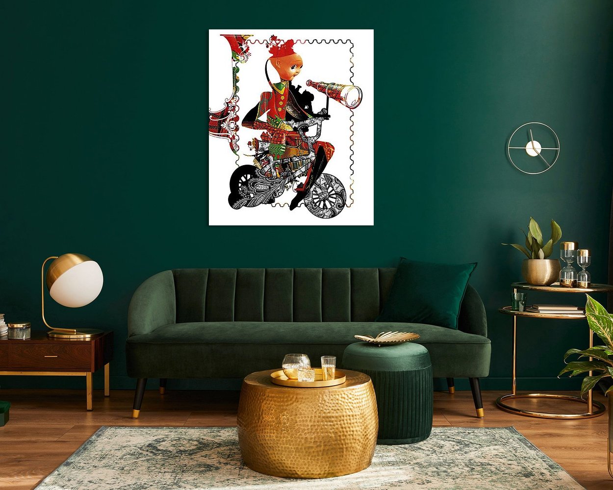 Voorbeeld van het werk in een kamer