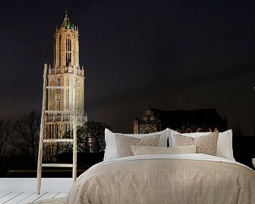 Domtoren en Domkerk in Utrecht  van Donker Utrecht