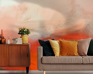 Abstrakte Malerei 4 Landschaft in Rot Orange