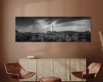 Phare Dornbusch sur l'île de Hiddensee en noir et blanc. sur Manfred Voss, Schwarz-weiss Fotografie