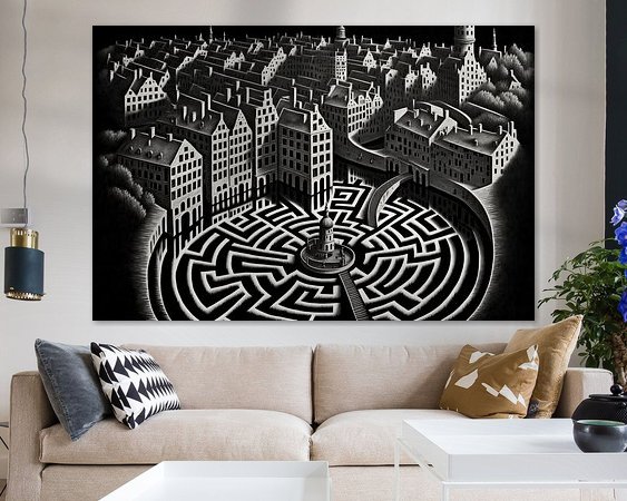 Voorbeeld van het werk in een kamer