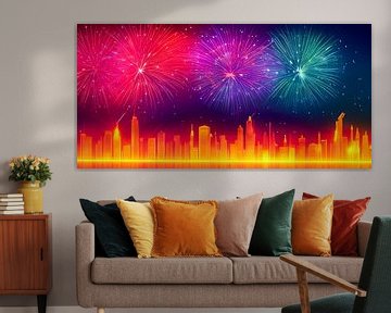 Fireworks in the Night Sky Illustration by Animaflora PicsStock