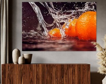 Oranje in het water Splash Illustratie van Animaflora PicsStock