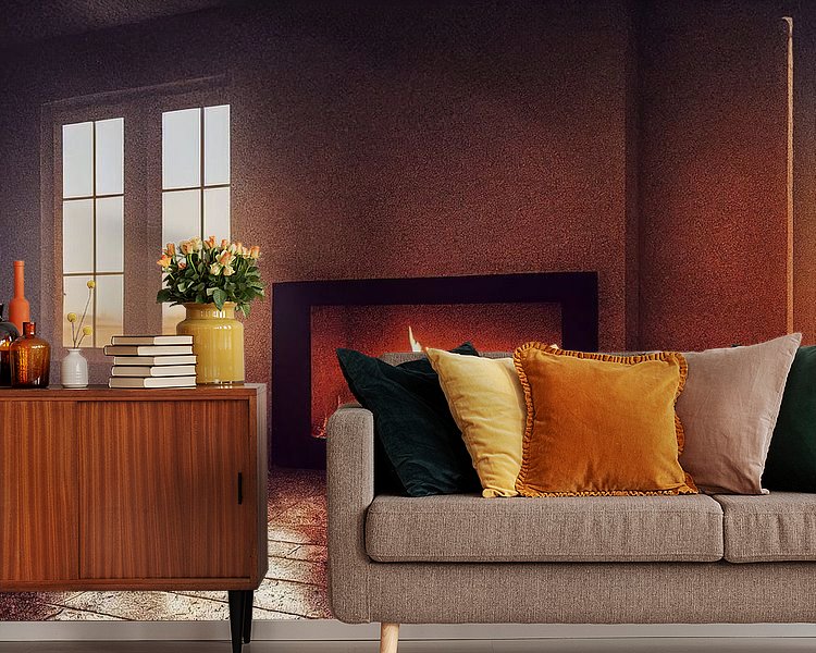 Voorbeeld van het werk in een kamer