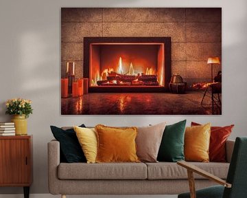 Fireplace in the room Illustration 01 by Animaflora PicsStock