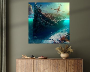 Illustration de l'épave d'un navire sur Animaflora PicsStock