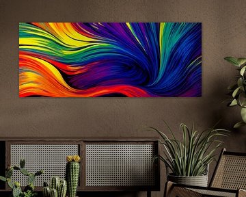 abstracte kleurrijke regenboog golf achtergrond, generatieve ai illustratie van Animaflora PicsStock