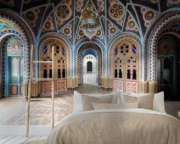 Colorful room in abandoned castle. by Roman Robroek - Photos of Abandoned Buildings