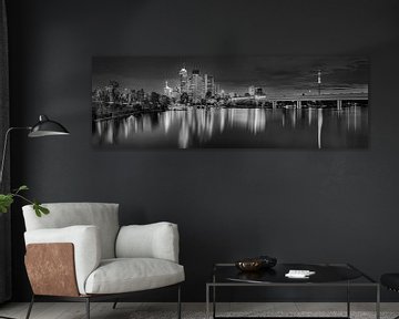 Vienne Skyline de la ville du Danube en noir et blanc. sur Manfred Voss, Schwarz-weiss Fotografie