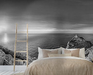 Landschaft von Mallorca am Cap Formentor in schwarzweiss. von Manfred Voss, Schwarz-weiss Fotografie