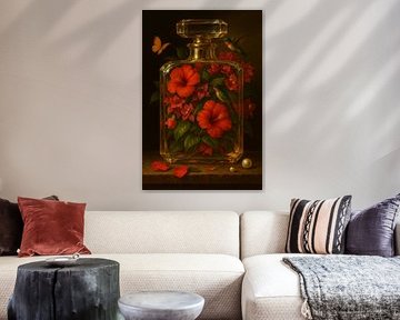 Stilleven Chique met Hibiscus en Kolibrie van Moonheart Artworks