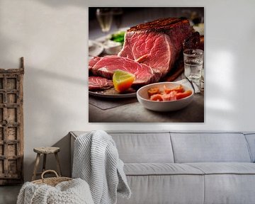 Rauwe biefstuk met groenten Illustratie van Animaflora PicsStock