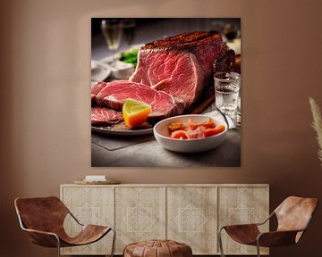 Rauwe biefstuk met groenten Illustratie van Animaflora PicsStock