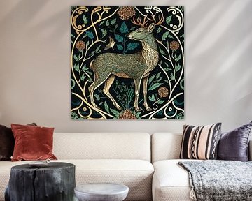Forest deer folklore by Vlindertuin Art