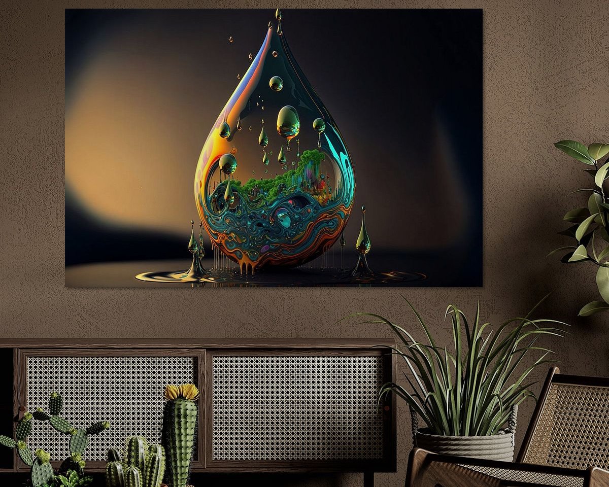Voorbeeld van het werk in een kamer