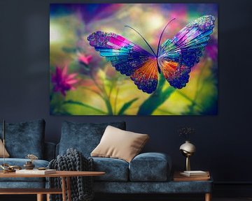Vlinder op een Bloem Kunstillustratie van Animaflora PicsStock
