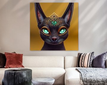 Portrait of a Sphynx Cat Art Illustration by Animaflora PicsStock