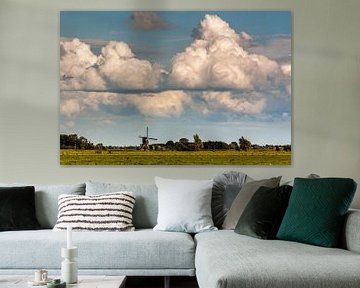 Wolkenlucht boven een Nederlands landschap van Stephan Neven