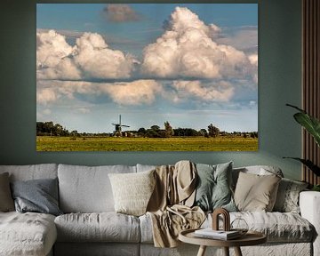Wolkenlucht boven een Nederlands landschap van Stephan Neven
