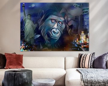 King Kong, Gorilla , New York, Animal Print von Beate Braß