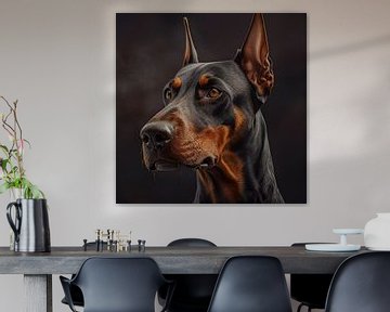 Portrait d'un doberman, illustration sur Animaflora PicsStock