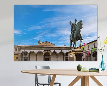 Blick auf das Reiterdenkmal von Ferdinando I in Florenz, Italien von Rico Ködder