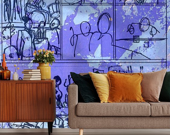 Voorbeeld van het werk in een kamer