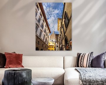 View of the Cathedral of Santa Maria del Fiore in Florence, Itali