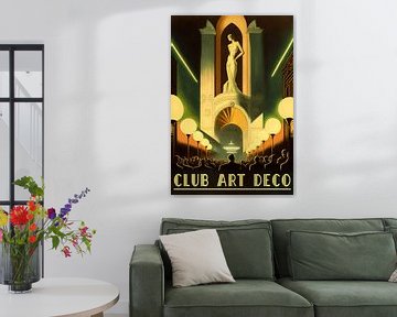 Club Art Deco - Vintage affiche van een nachtclub in de jaren 20/30 van Roger VDB