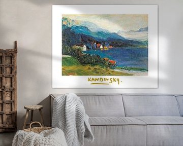 Het Kochelmeer met Hotel Grauer Bär van Wassily Kandinsky van Peter Balan