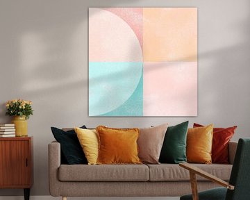 Collage modern abstract in pasteltinten van Studio Allee