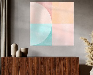 Collage modern abstract in pasteltinten van Studio Allee