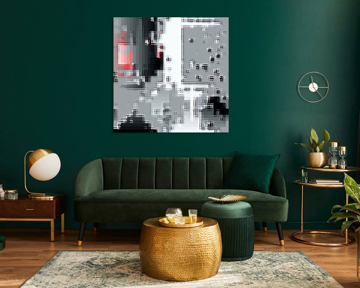 Voorbeeld van het werk in een kamer