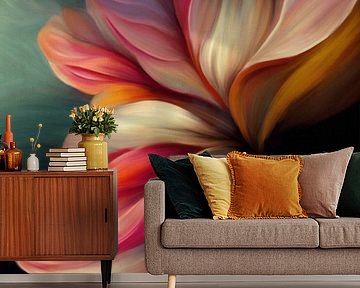 Colourful, botanical, abstract painting by Studio Allee