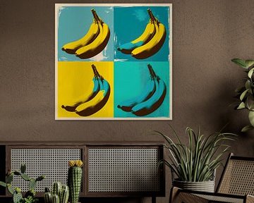 Pop Art lithografie van bananen in de stijl van Andy Warhol van Roger VDB