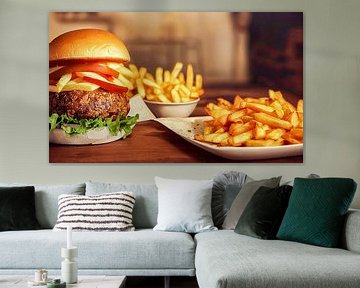 Hamburger en friet, Kunst Illustratie van Animaflora PicsStock