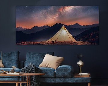 Tent in de bergen, illustratie van Animaflora PicsStock