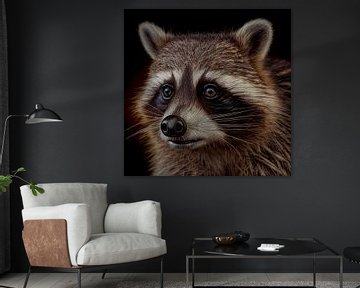 Portret van een wasbeer, illustratie van Animaflora PicsStock