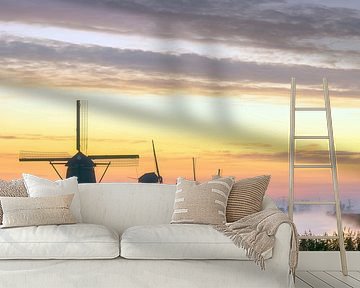 Kinderdijk sunrise with fog by Roy Poots