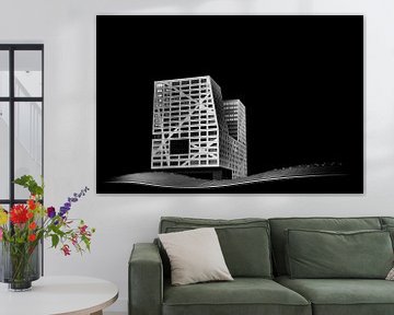 Minimalistisches Schwarz-Weiß-Foto des Stadtbüros von Utrecht von Phillipson Photography