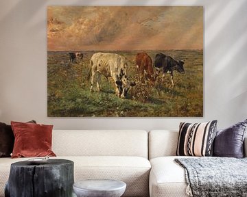 Vaches dans la prairie, Alfred Verwee sur Atelier Liesjes