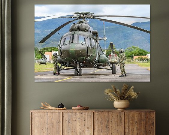 Voorbeeld van het werk in een kamer