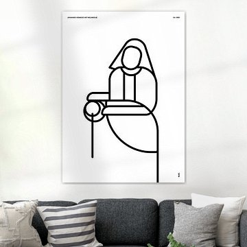 Het Melkmeisje in abstracte stijl